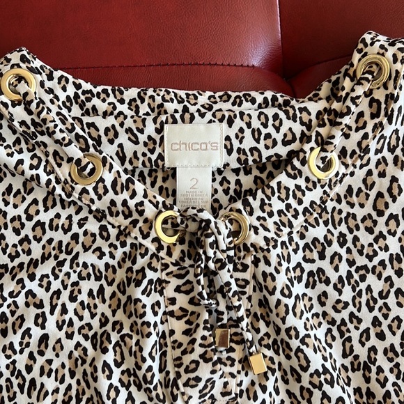 Chicos Cheetah Blouse - Picture 2 of 5